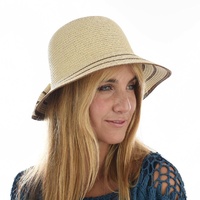 Big Bow Cloche Bucket Sun Hat  | Beige