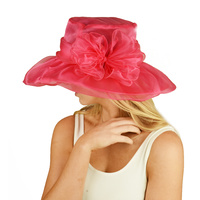 Organza Evening Hat Double Layered | Pink - Hot Pink