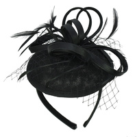 Feather Fascinator Hat with Ribbon