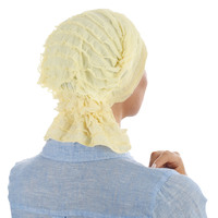 Stretch Layered Ruffle Scarf Wrap - Jenny | Cream