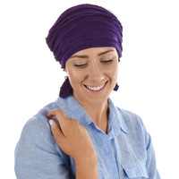 Stretch Layered Ruffle Scarf Wrap - Jenny | Purple - Dark Purple Violet