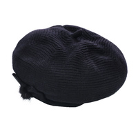 Wool Knit beret Bow on Side