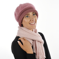 Angora Cloche Bucket Hat | Pink - Dusty Pink
