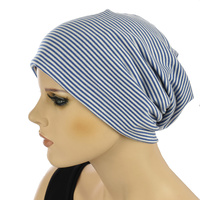 Stretch Sleep Cap with Fine Stripes