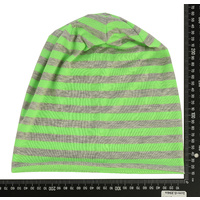 Stretch Sleep Cap with Wide Stripes | Lime Green & Grey | S/M
