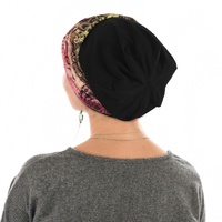 Black Premium Cotton Beanie with Seamless Headband | Option 1 | L/XL