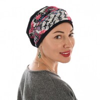 Black Premium Cotton Beanie with Seamless Headband | Option 3 | L/XL
