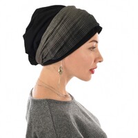 Black Premium Cotton Beanie with Seamless Headband | Option 14 | S/M