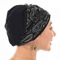 Black Premium Cotton Beanie with Seamless Headband | Option 16 | S/M