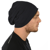 Uni-sex Black Cotton Beanie | XS S M L XL