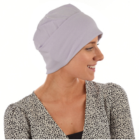 Premium Cotton Slip-on Sleep Cap Beanie | Purple - Light Purple Lilac | S/M