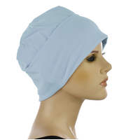 Premium Cotton Slip-on Sleep Cap Beanie | Blue - Light Blue / Baby Blue | S/M