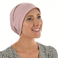 Premium Cotton Slip-on Sleep Cap Beanie | Pink - Dusty Pink | M/L/XL