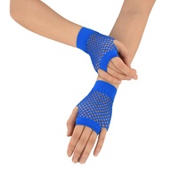Fishnet Gloves Palm-Wrist Length | Blue - Royal Blue