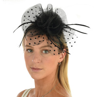 Beaded Crinoline Feather Fascinator 