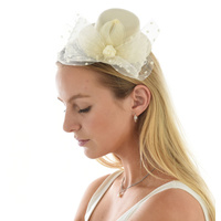 Big Bow Top Hat Fascinator | Cream