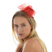 Big Bow Top Hat Fascinator | Red
