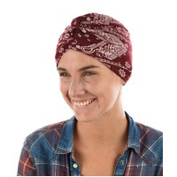 Paisley Print Viscose Turban | Red - Wine Burgundy | M/L