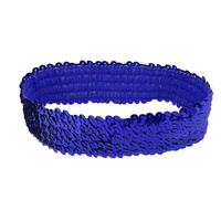 Wide Stretch Glitter Headband  | Metallic Royal Blue