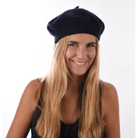 Classic Costume Wool Beret  | Blue - Navy Blue / Dark Blue