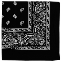 Paisley Print Cotton Bandana  | Black