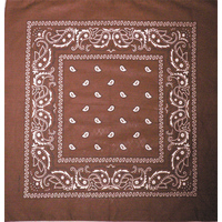 Paisley Print Cotton Bandana  | Brown - Chocolate Brown