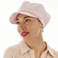 High Crown Bakerboy Chemo Hat with Braid Hatband