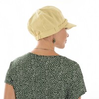 High Crown Bakerboy Chemo Hat with Braid Hatband | Mustard | High Crown | Stretch Fit