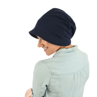 Jersey Slouchy Cloche Hat | Blue - Navy Blue / Dark Blue