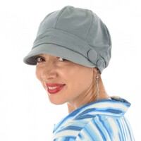 Double Button Jersey Jockey Hat | Grey - Slate Grey | M/L