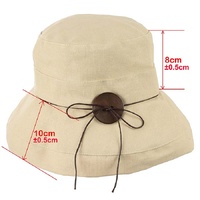 Big Button Linen Bucket Hat