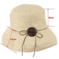 Big Button Linen Bucket Hat