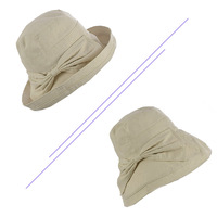 Big Bow Linen Sun Hat 