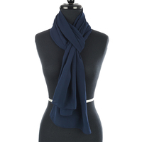 Over-Shoulder Evening Chiffon Shawl Wrap | Blue - Navy Blue / Dark Blue