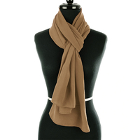 Over-Shoulder Evening Chiffon Shawl Wrap | Camel / Dark Beige / Tan