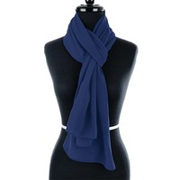 Over-Shoulder Evening Chiffon Shawl Wrap | Blue - Royal Blue