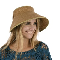 Wide Brim Rollup Visor | Camel / Dark Beige / Tan