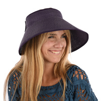 Wide Brim Rollup Visor | Purple - Dark Purple Violet