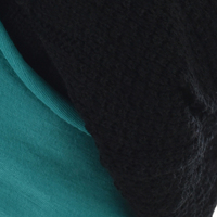 Sheer knit Beanie with Seamless Lining Set | Option 1 | Black Beanie /Teal Blue Liner