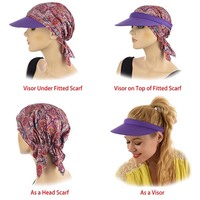 Chemo Floral Pre-tied Head Wrap Scarf & Visor Set