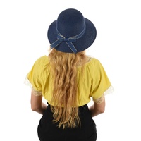 Grace Straw Sun Hat | Blue - Navy Blue / Dark Blue