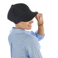 Vivien Cotton Bakerboy Cap | Black | S/M