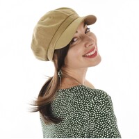 Vivien Cotton Bakerboy Cap | S/M | Copper Camel
