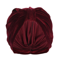 Tania Velvet Slouchy Turban | Red - Wine Burgundy
