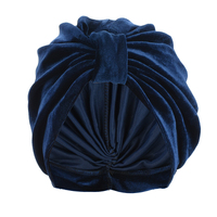 Tania Velvet Slouchy Turban | Blue - Navy Blue / Dark Blue