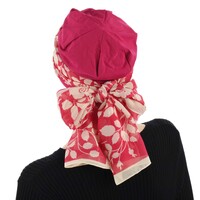 Premium Cotton Chemo Hat with Scarf Band | Option 10 | Pink