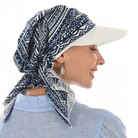 Tennis Visor and Pre-tied Stretch Scarf Set