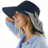 Garden Hat with Striped Convertible Neck Cover