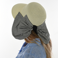 Garden Hat with Striped Convertible Neck Cover | Cream