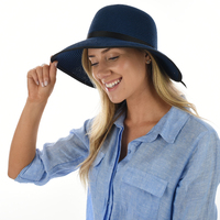 FASHION SUN HAT - BEVERLY | Blue - Navy Blue / Dark Blue